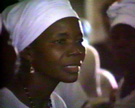Feme Neni-Kole, lead female soloist in the St. Peter's Lutheran Church Kpelle choir, which performed at the James Y. Gbarbea funeral, Monrovia, Liberia, 1988. Image from video © Verlon L. and Ruth M. Stone.