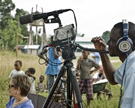Videographer James B. Weegi, Totota, Bong County, Republic of Liberia, 2007. Image © Liberian Collections Project / V. Stone.