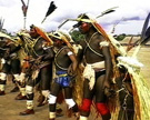 Men singing and dancing in the Mouse Ceremony, Mato Grosso Brazil, 1996. Image from video © Anthony Seeger.